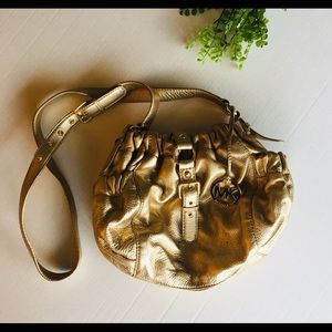 Michael Kors crossbody gold metallic purse